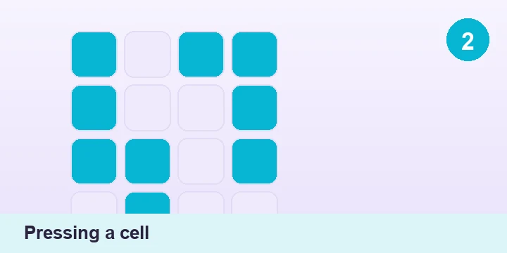 Pressing a cell - Lights Out