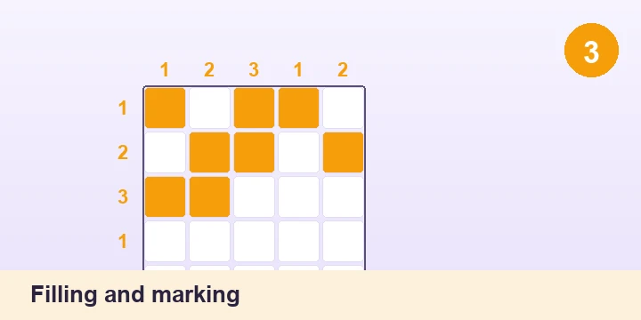 Filling and marking - Nonogram