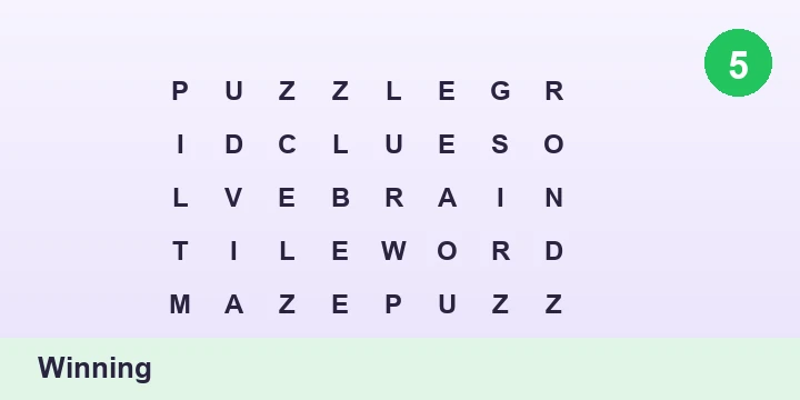 Winning - Word Search
